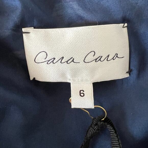 Cara Cara Andrea Floral Puff Sleeve Midi Dress in Navy Blue – Size 6 - Picture 6 of 7